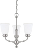 Capital Lighting 4573PN-289 Flynn 3-Light Chandelier, Polished Nickel Finish with Soft White Glass