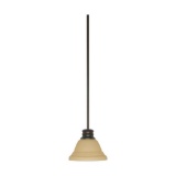 Satco 60-1277 Empire, 1 Light, 7 in., Mini Pendant with Champagne Linen Washed Glass