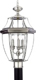 Quoizel NY9043P Newbury Outdoor Post Lantern Pier Mount Lighting, 3-Light, 180 Watts, Pewter (23