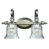 Golden Lighting 8118BA2PW Bath Vanity with Iced Crystal Glass Shades, Pewter Finish