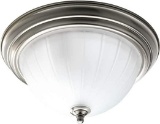 Progress Lighting P3817-09-Brushed Nickel-Melon Glass-13.25