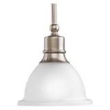 Progress Lighting-#P5078-09-Pendant Light-Brushed Nickel-Madison-Bell shade is 7.63