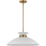 Satco-60-7464-1 light medium Pendant-Burnished Brass/Matte White~19.625