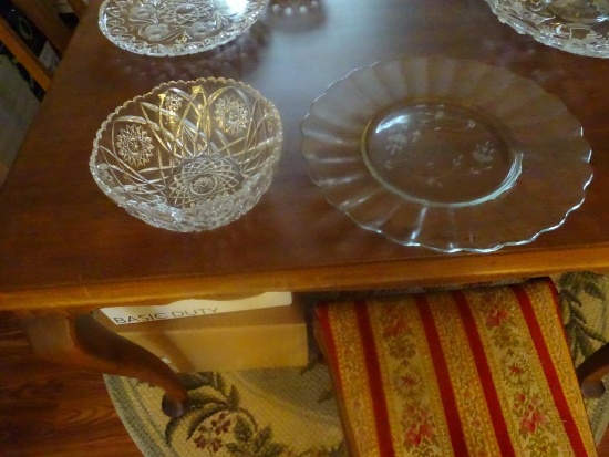Cut Glass Bowl and Platter