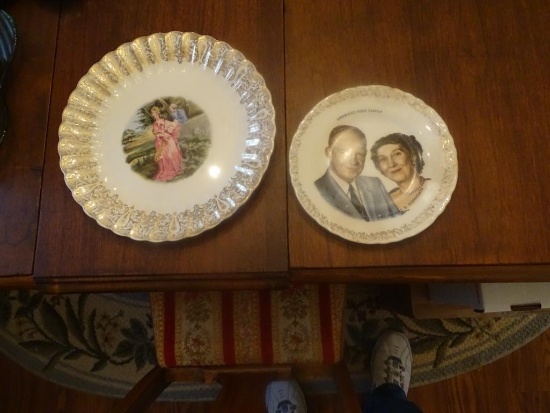 Vintage Collectible plates-NASCO Southern Belle TC-5544-22K gold rim and America's First Family-