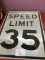 35 MPH sign