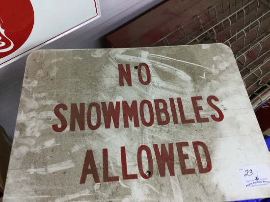 no snowmobilers sign