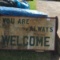 metal sign (welcome)