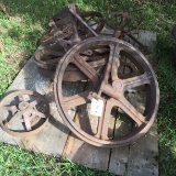 pallet of steel wheels