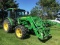 Like New John Deere # 5101E, fwd, 1325 hours, AC, Reverser, cab, wheel weights, with # 563 quick ta