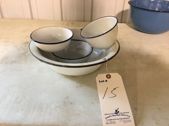 4- enamel bowls