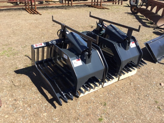 new stout double grapple rock skid loader bucket