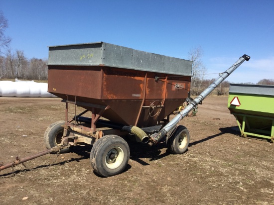 gravity box with auger and gear