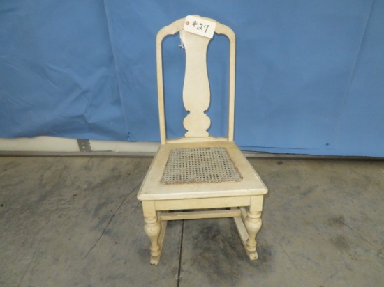 ANTIQUED CANE BOTTOM ROCKER