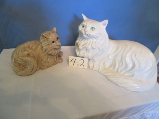 PAIR OF CERAMIC CATS