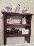 WALL SHELF W/ MISC. ITEMS