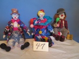 SET OF 3 CLOWN DOLLS