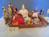 TRAY LOT OF CLOWN FIGURINES