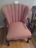 UPHOLSTERED ARM CHAIR FAN BACK