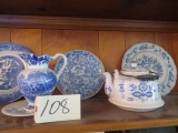 BLUE & WHITE TRANSFERWARE DISHES