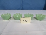 4 JADITE LOOK BOWLS- UNMARKED