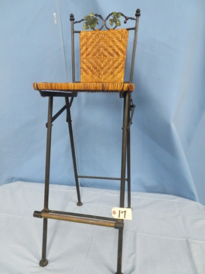 FOLDING WICKER BAR STOOL