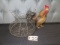 FEATHERED CHICKEN & WIRE EGG BASKET