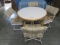 ROUND KITCHEN TABLE W/ 4 CHAIRS ON CASTORS