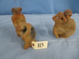 2 UNUSUAL STATUES- MARKED BUT NOT LEGIBLE