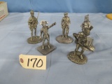 5 PCS. PEWTER SOLDIERS 5