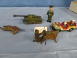 5 PCS. VINTAGE METAL ARMY TOYS