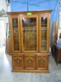 AMERICAN DREW HUTCH  W/ LIGHTED TOP  53 X 78 X 15