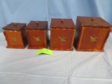 WOODEN CANNISTER SET 4 PCS.