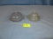 2 GLASS BUTTER DISHES W/ LIDS