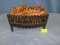 CAST IRON CONTAINER W/ WOODEN FRUIT