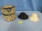 VINTAGE HAT BOX W/ 2 HATS