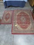 SET OF 2 MATCHING RED RUGS 67 X 47 & 43 X 23