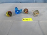4 GLASS PAPER WEIGHTS