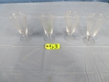 4 ETCHED GLASSES