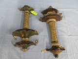 2 PC. WALL SCONCES W/ HANGING CRYSTALS
