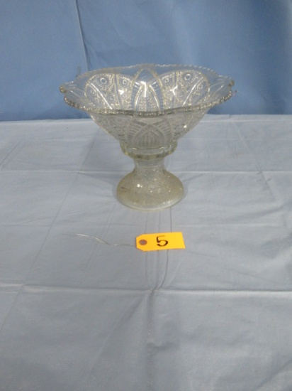 CUT GLASS PUNCH BOWL W/ STAND