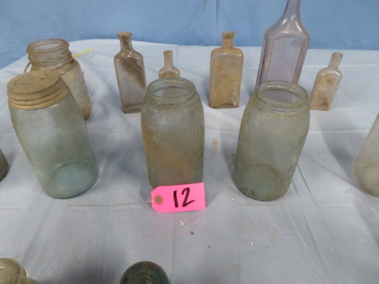 MISC. GLASS BOTTLES, INSULATORS