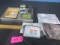 STAMPS, BLACK & WHITE PHOTOS, SLIDE RULE, MISC. ITEMS