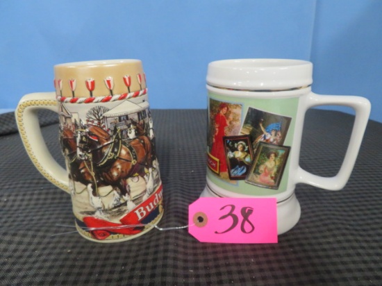 2 BUDWEISER STEINS