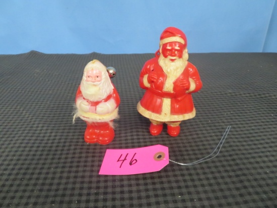 2 VINTAGE CELLULOID SANTAS