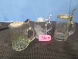 3 GLASS GERMAN STEINS