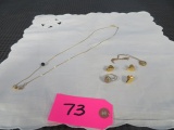 14 KT.NECKLACE WITH 10 KT. RING & PINS