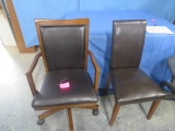 SWIVEL OFFICE CHAIR & 1 STRAIGHT CHAIR- GOOD CONDITION