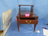 J.G.VAN SEVER CO. END TABLE- NEEDS PAINTING