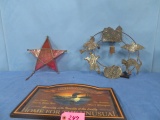STAINED GLASS PC, STAR, HALLOWEEN  METAL WREATH